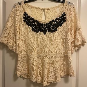 Free People top, Size S, Off white